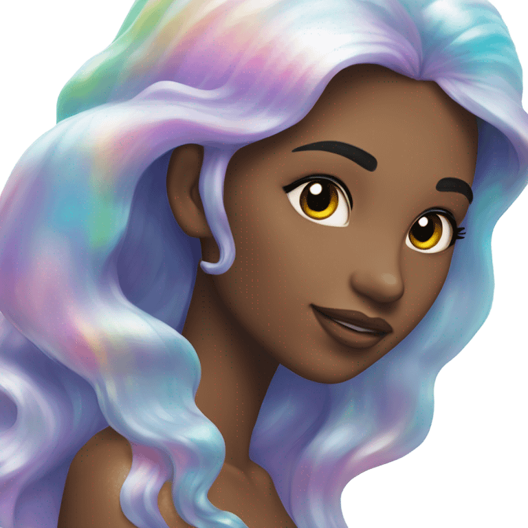 mermaid, model, magical, iridescent, mystical, shiny, holographic, highlights, scales  emoji