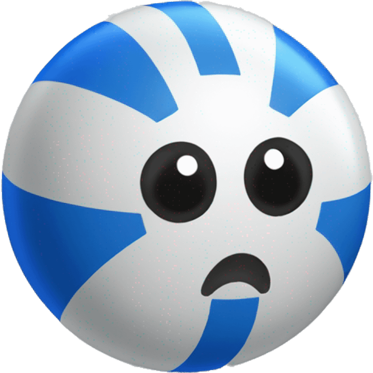 White tick inside the blue ball emoji