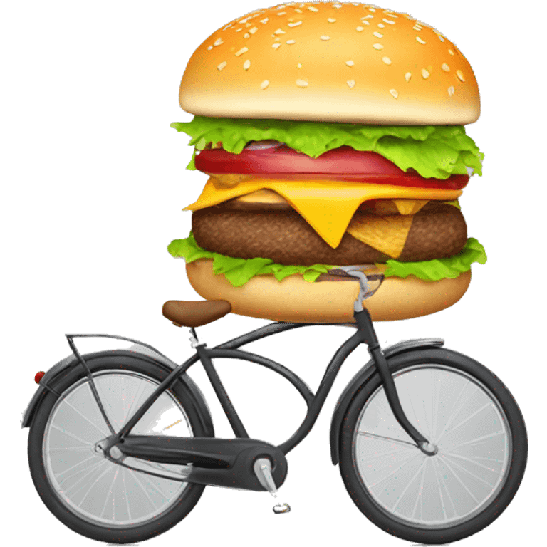 Burger bike happy birthday hat emoji