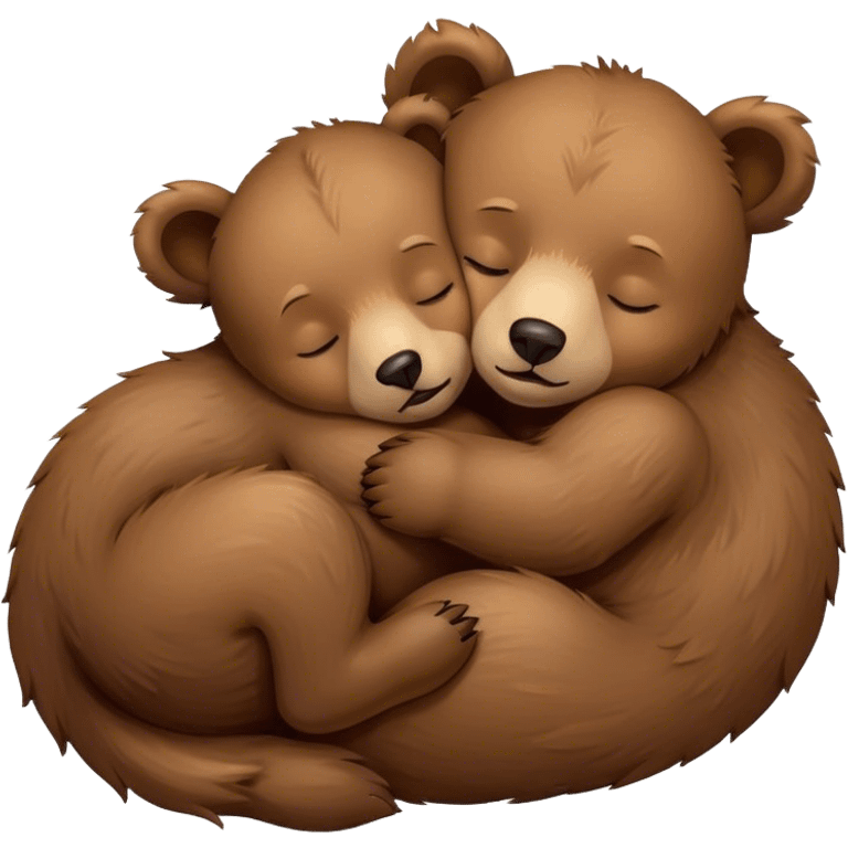 Baby bears sleeping together emoji