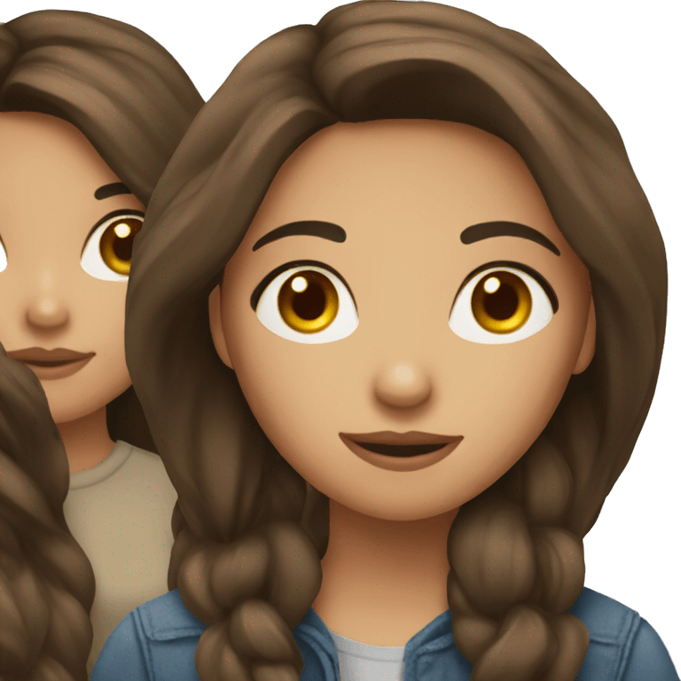 brunette 2 girls emoji