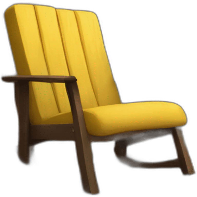 Cabin with yellow armchair on porch emoji