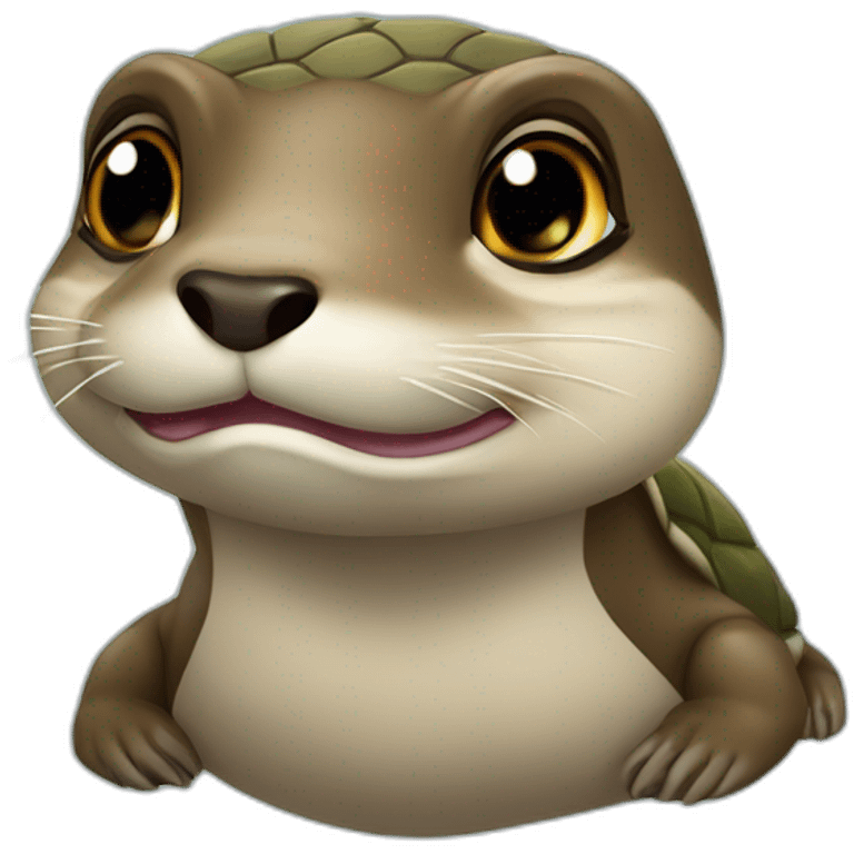 Un loutre sur une tortue emoji