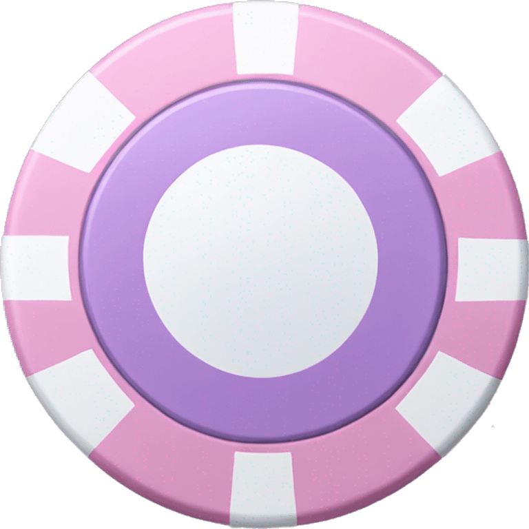 Pastel purple and pastel pink poker chip emoji