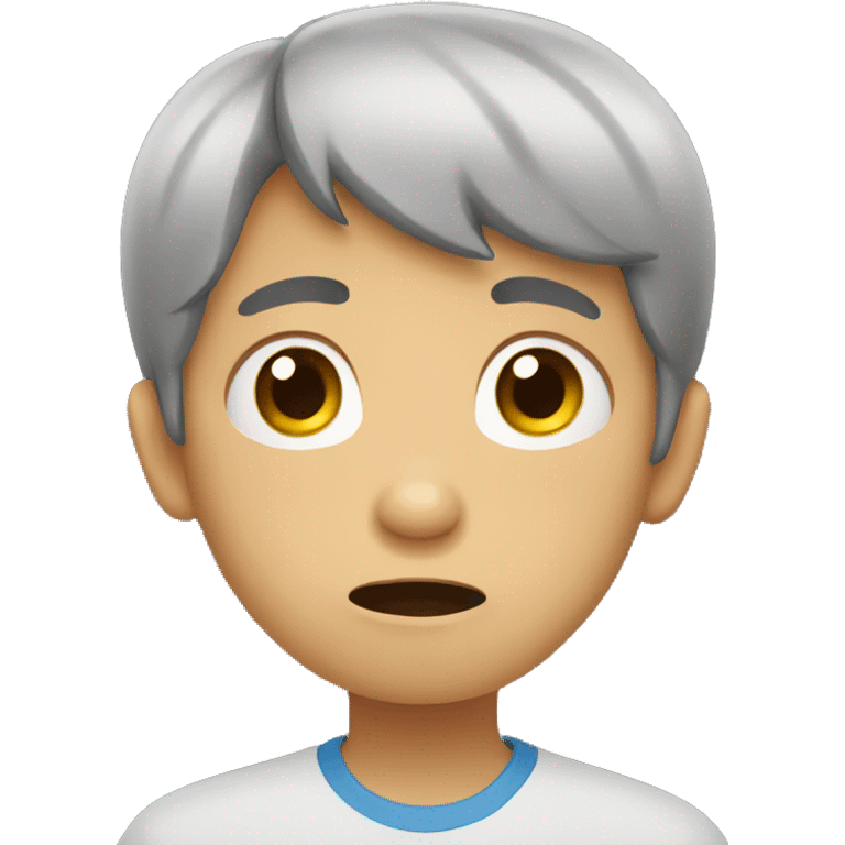 Anxious asian boy emoji