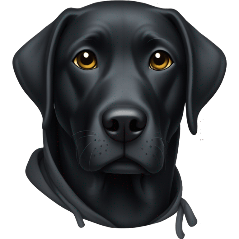 Black lab wearing hoodie emoji