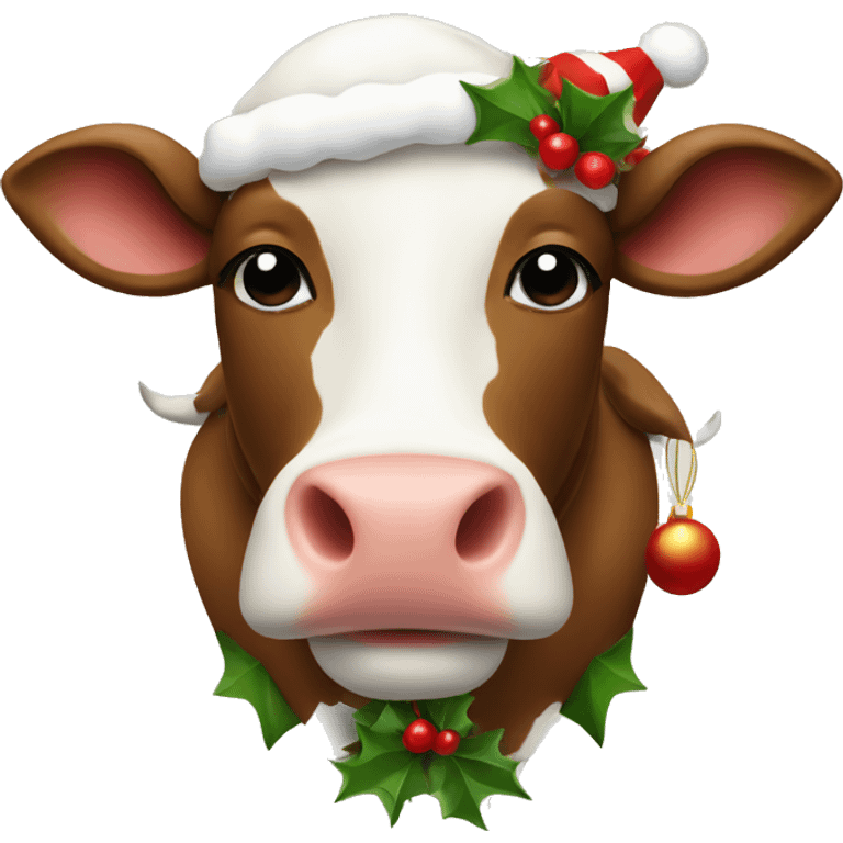 Christmas cow emoji