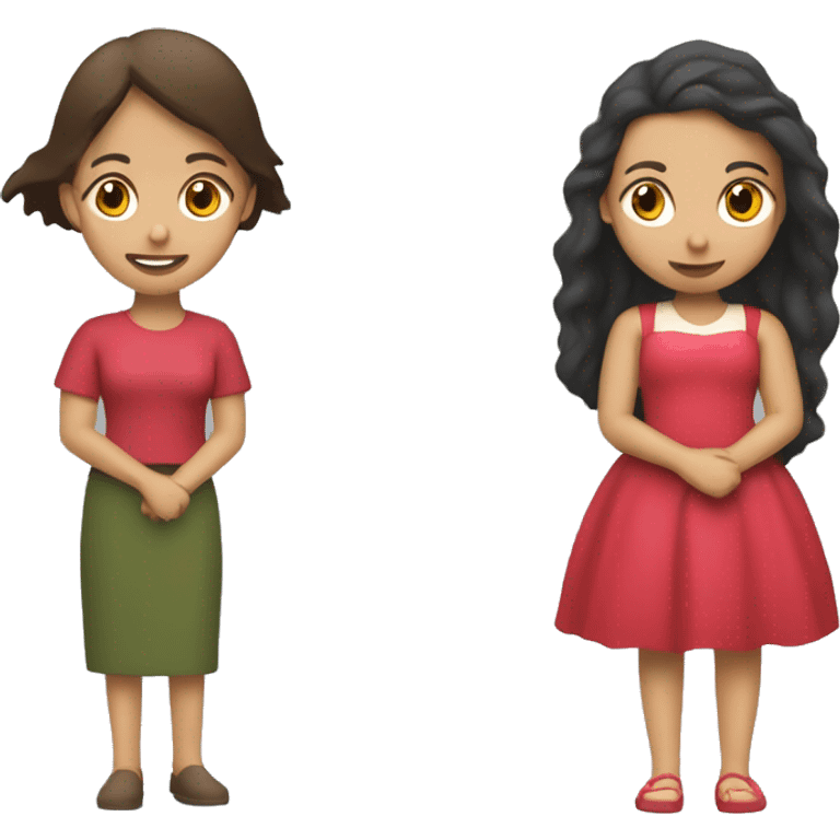 Rosa roja y una chica agarrándose emoji