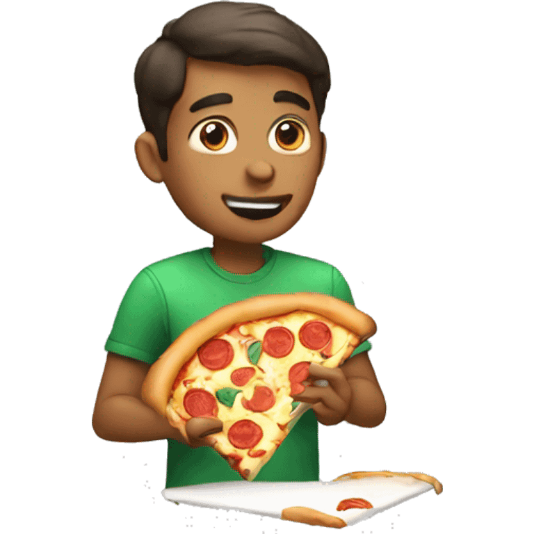 A guy eating pizza emoji