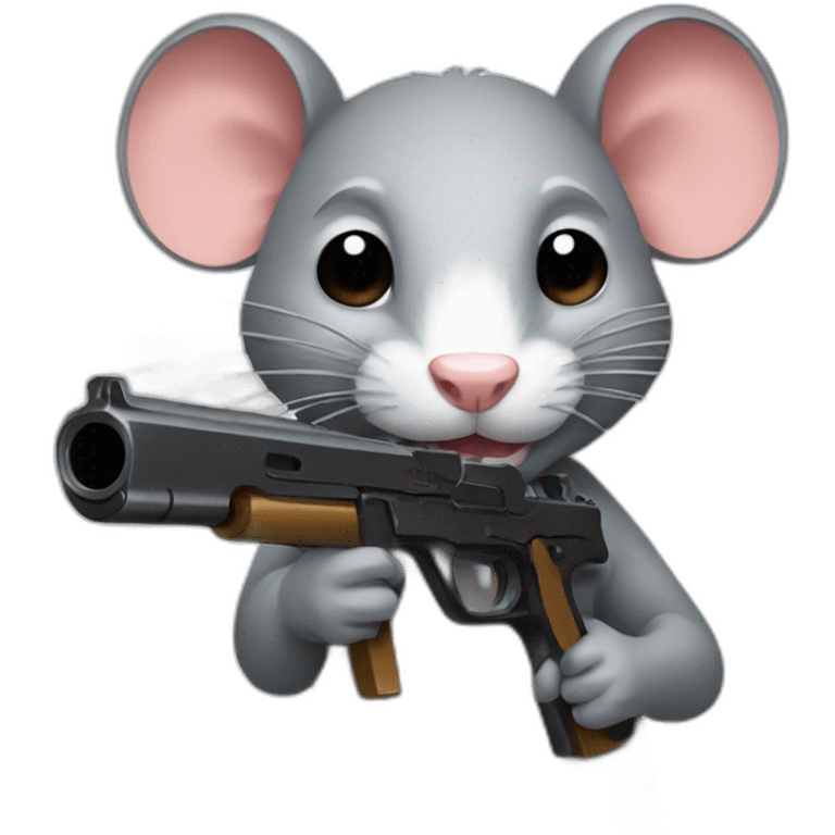 rat with gun emoji