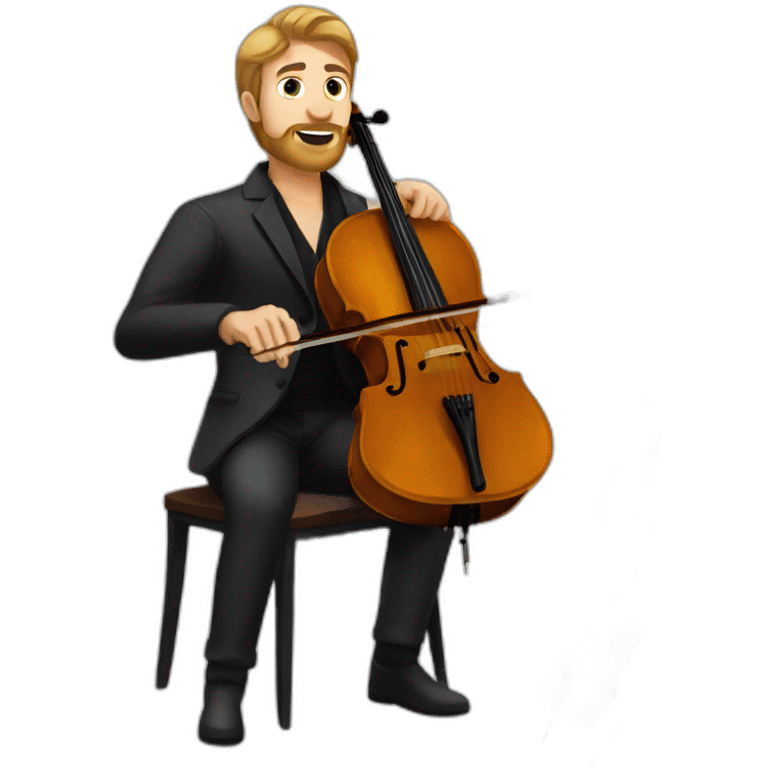 bearded Anton Minenkov play cello emoji