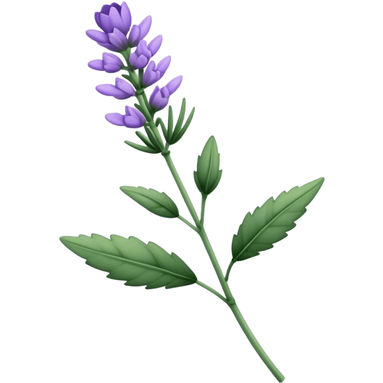 single Lavender flower, stem, leaf emoji