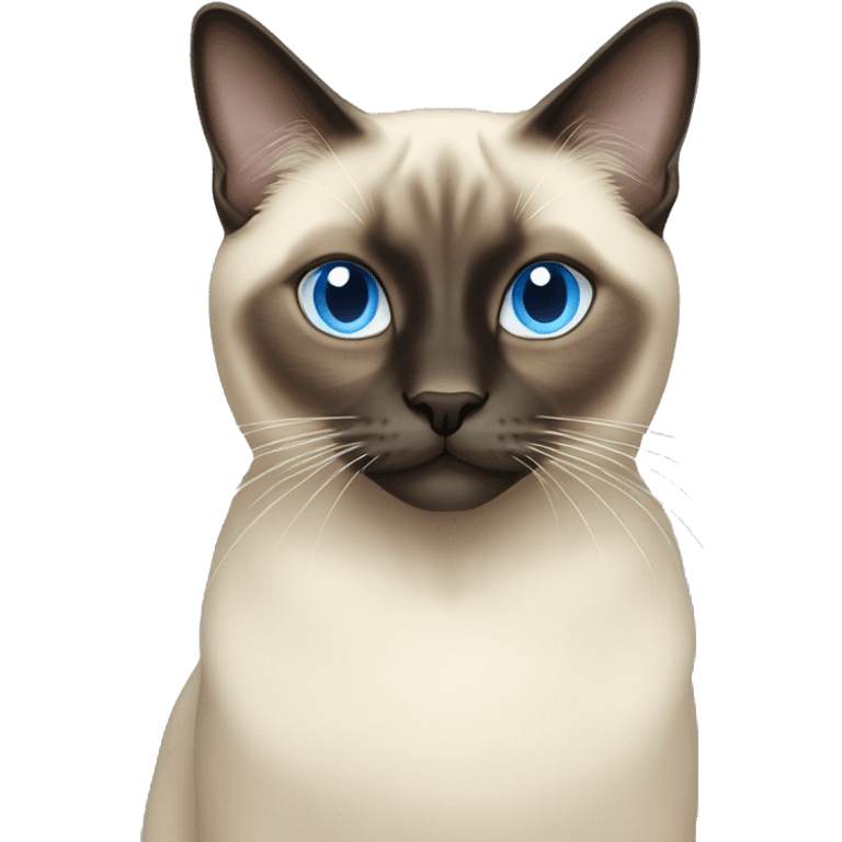 Long hair Siamese cat with light blue eyes emoji