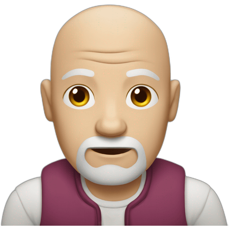 older man, bald, with broken arm emoji