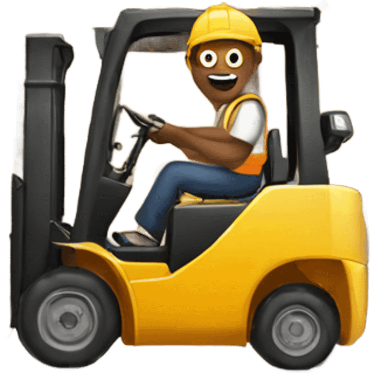 Man loving forklift emoji