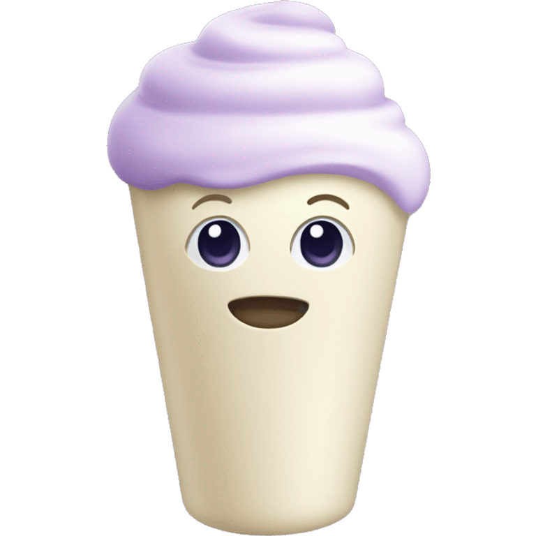 Cream in white and purple tube emoji