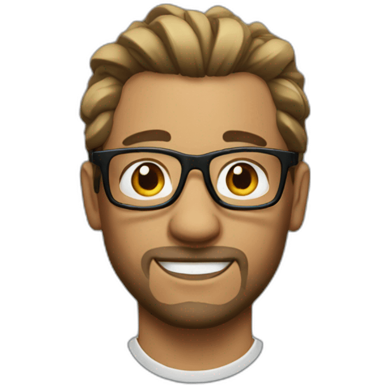 guy with a manbun and facial hear and glasses  emoji