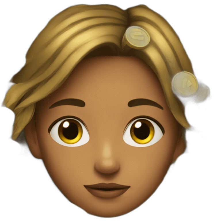 girl under coins emoji