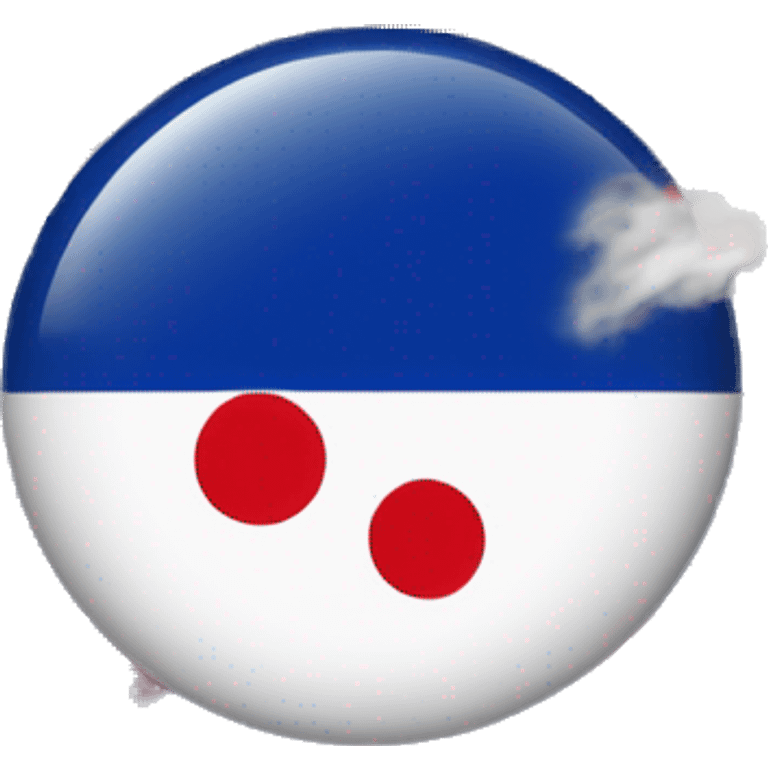 Japanese flag with pew pew and a blue background emoji