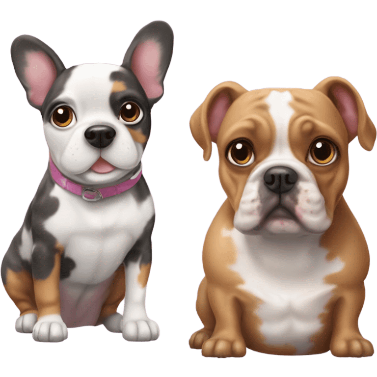 Weenie dog and a Merle french bulldog  emoji