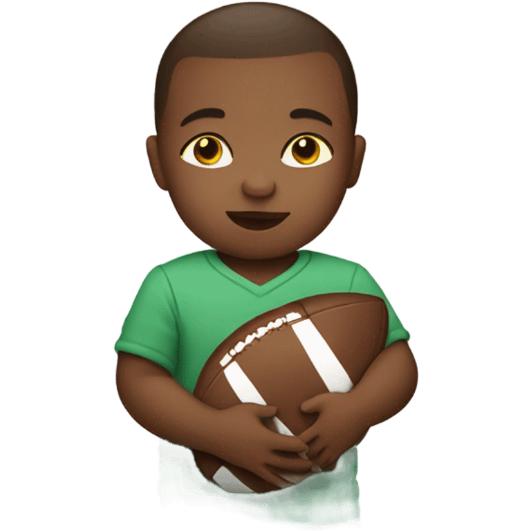 Super Bowl newborn baby with football  emoji