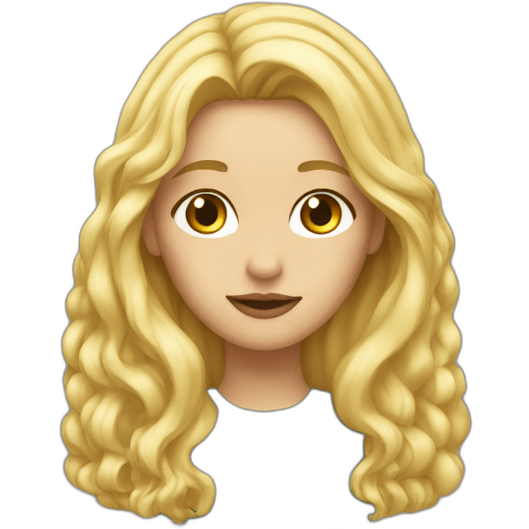 Lady long blonde hair thinking emoji