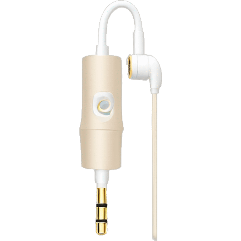 beige stereo adapter mini jack to big jack for headphones  emoji