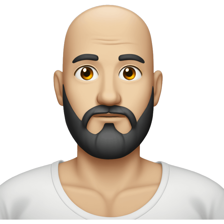 White bald man with black beard and heart tattoo under left eye emoji