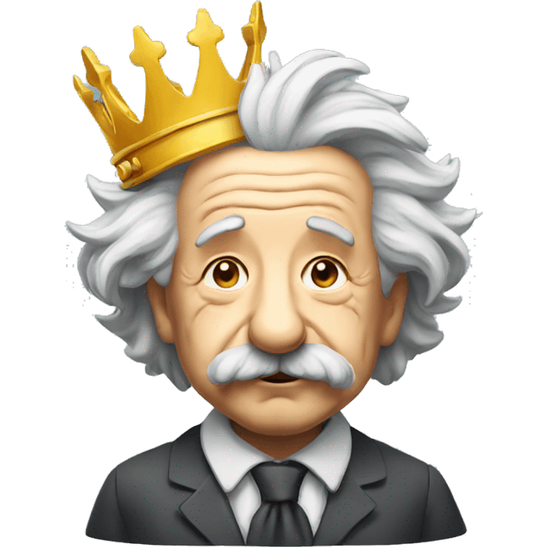 Albert Einstein with a crown emoji