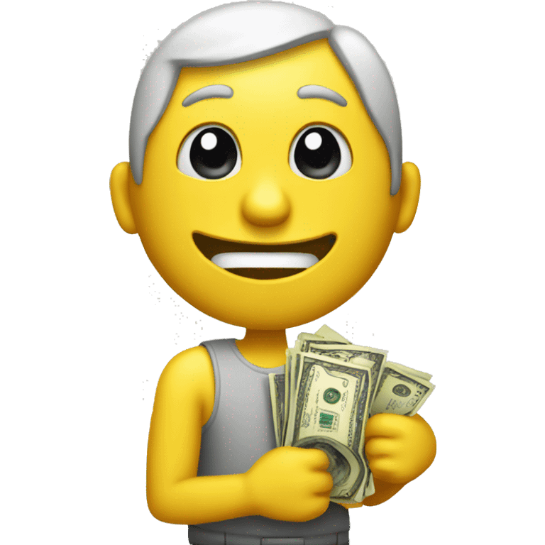 yellow guy holding a dollar emoji