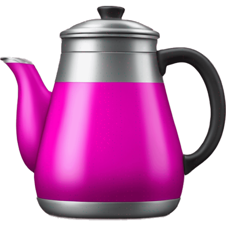 Realistic fuschia camping coffee pot isolated.  emoji