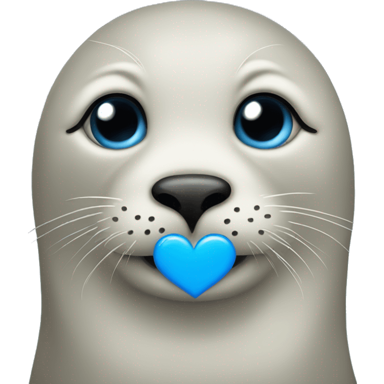 Seal with blue heart  emoji