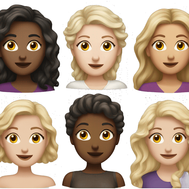 five white women plus size emoji