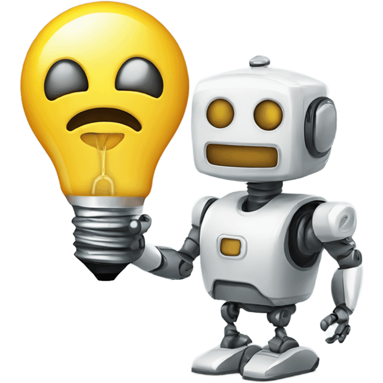 robot and a light bulb emoji