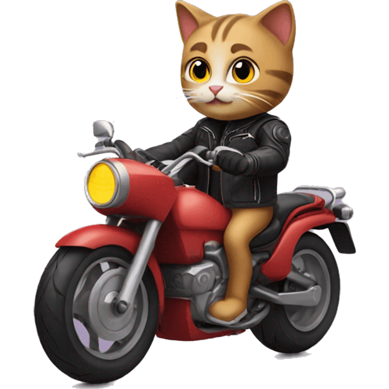 Cat riding motorcycle  emoji