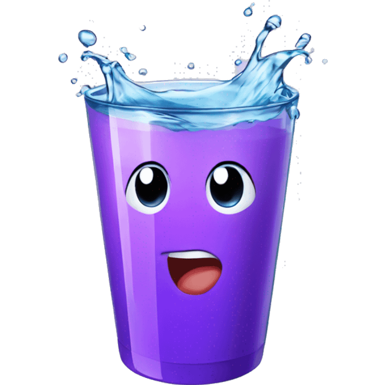 splashing glass of water in a purple cup emoji