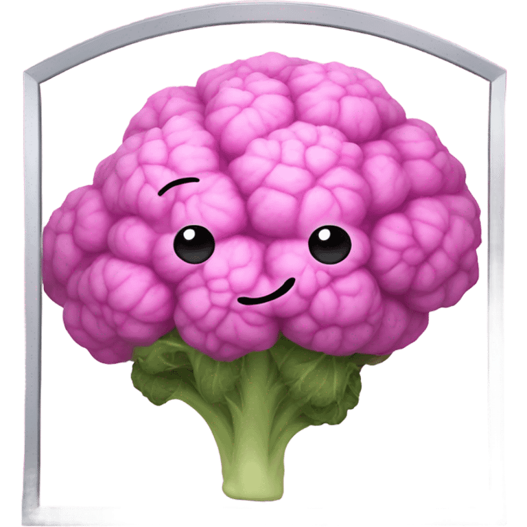 pink cauliflower looking in mirror emoji