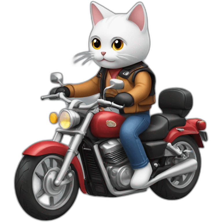 A cat driving a motorcycle emoji