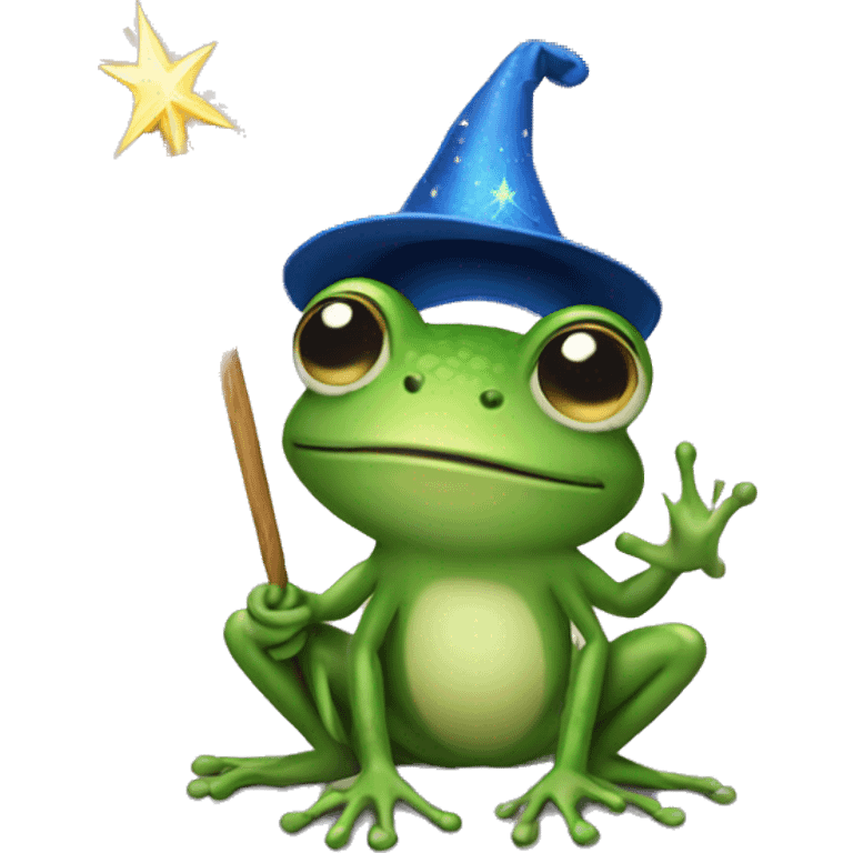  frog with magic wand emoji