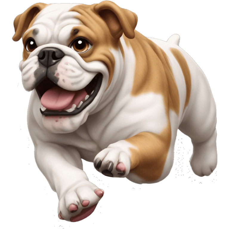 English bulldog running emoji