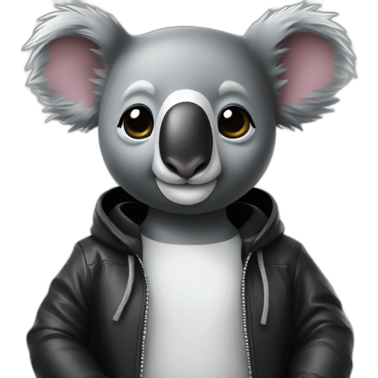 koala in black latex suit emoji