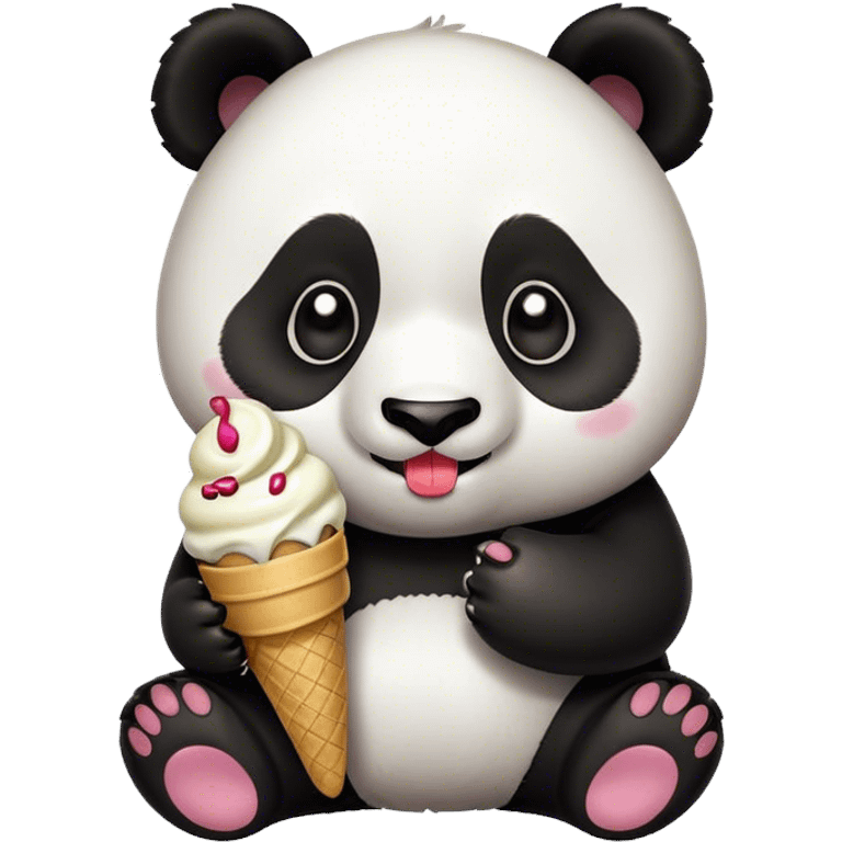 Panda eating ice cream emoji