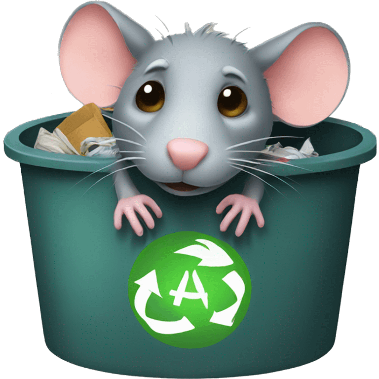 Rat in trash emoji