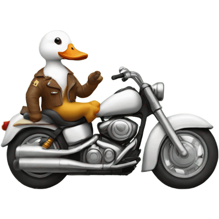 Goose riding a motorcycle emoji