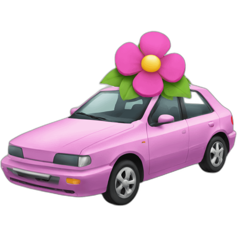 alive car with a flower emoji