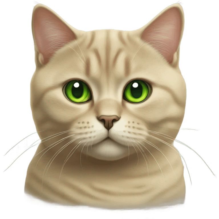 Gold british cat with green eyes emoji