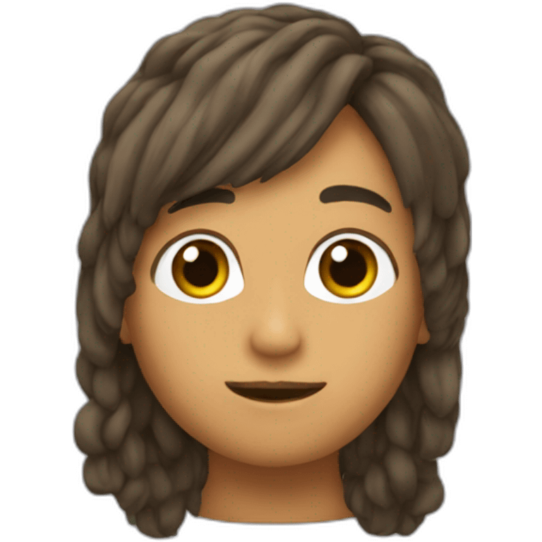 Pelo castaño emoji