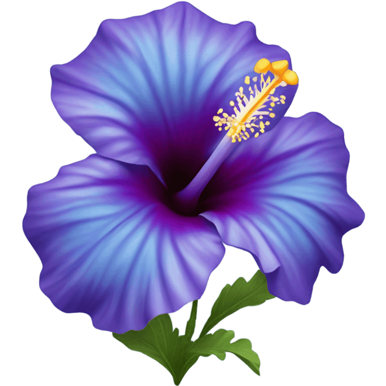 Blue hibiscus emoji