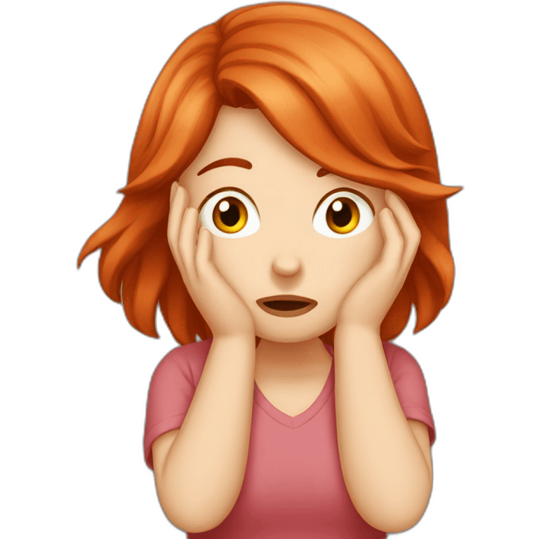 Red-haired girl facepalm emoji