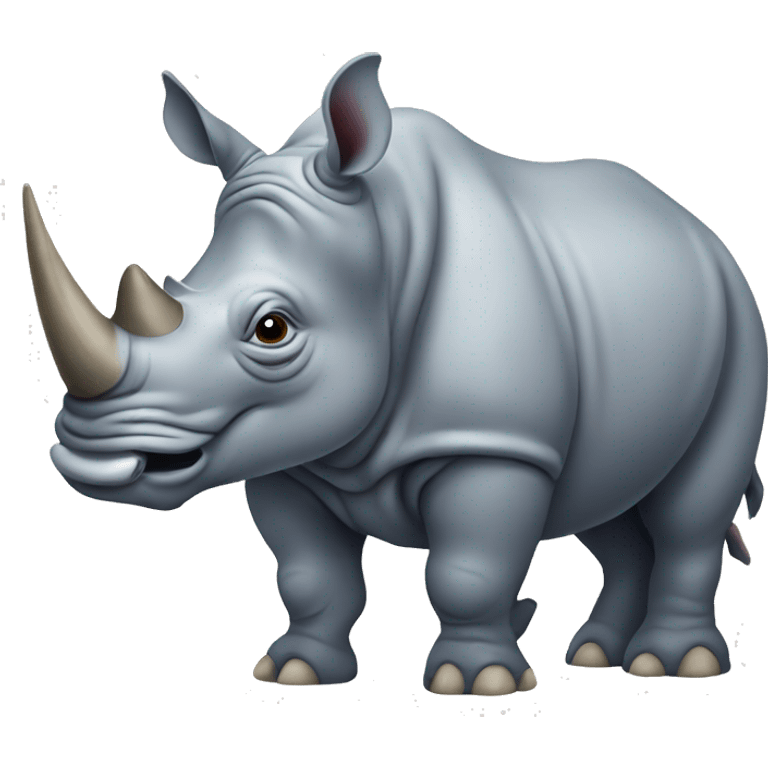 rhinoceros with fish in its mouth emoji